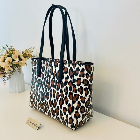 Kate Spade Purse Staci Spotted Animal Medium Tote Leopard - Picture 3 of 10